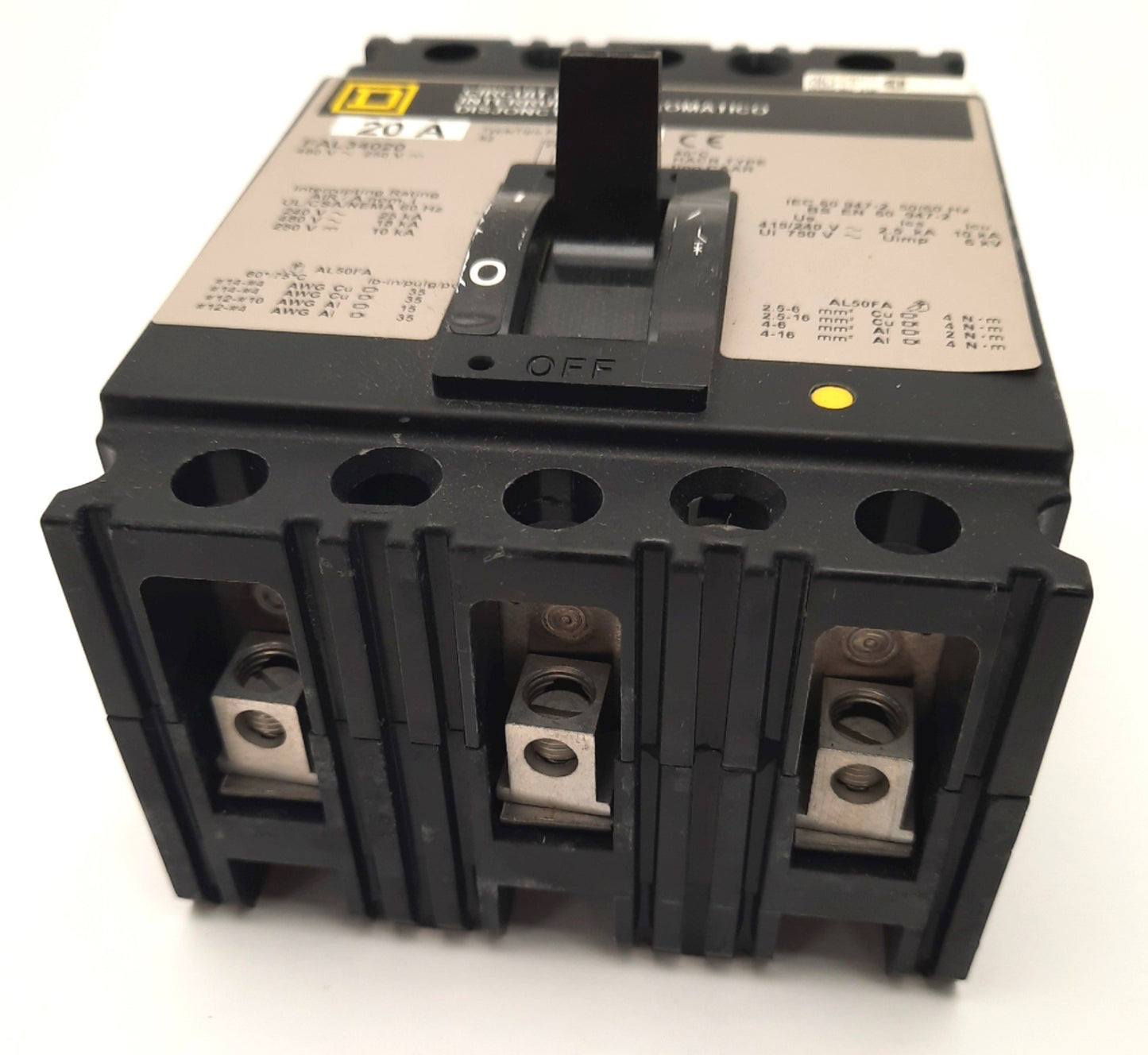 New Square D FAL34020 Circuit Breaker Interruptor 3 Pole, 20 A, 480v AC, 250v DC