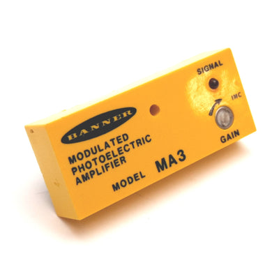 Used Banner MA3 MICRO-AMP Modulated Photoelectric Sensor Amplifier, 10-30VDC, NPN