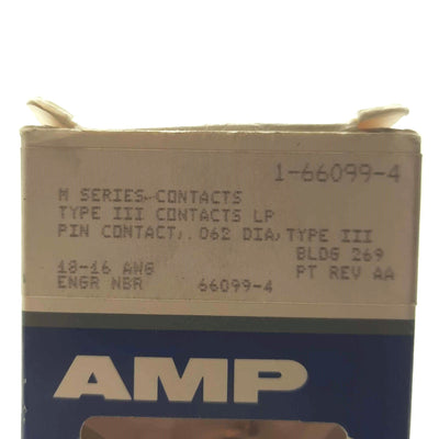 New Lot of 50 Amphenol 1-66099-4 Multimate III+ Connector Pin, Male, 16-18AWG, Crimp