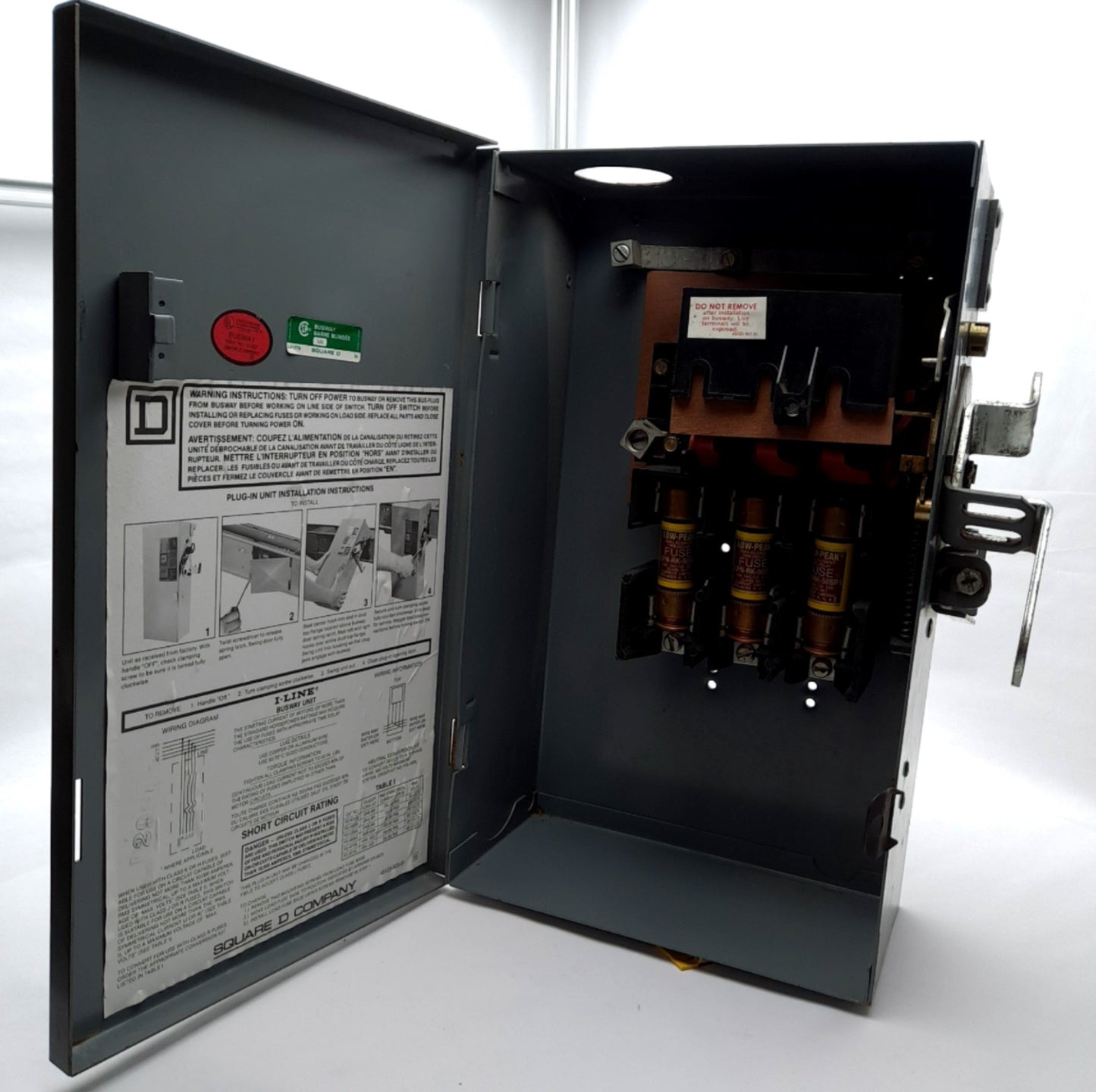 Used SQUARE D PQ4206G Busway Plug In Enclosure: 60 A Amps, 120/208/240V AC, PQ, H/K/R