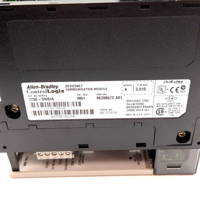 Used Allen Bradley 1756-DNB/A DeviceNet Communication Module, Power 24VDC 90mA