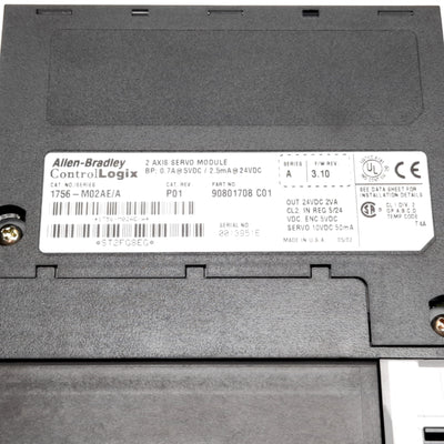 Used Allen Bradley 1756-M02AE/A P01 ControlLogix 2-Axis Servo Module, 5VDC / 24VDC