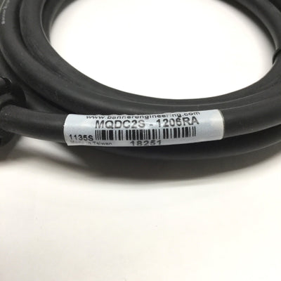 New – Open box Banner MQDC2S-1206RA Single-Ended Cordset Cable, M12 12-Pin Connector, 6ft Long