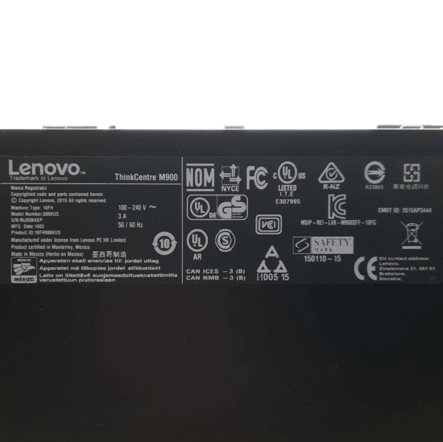 Used Lenovo ThinkCentre M900 10FH Desktop Computer i5-6500 3.2GHz 8GB RAM *No HDD*