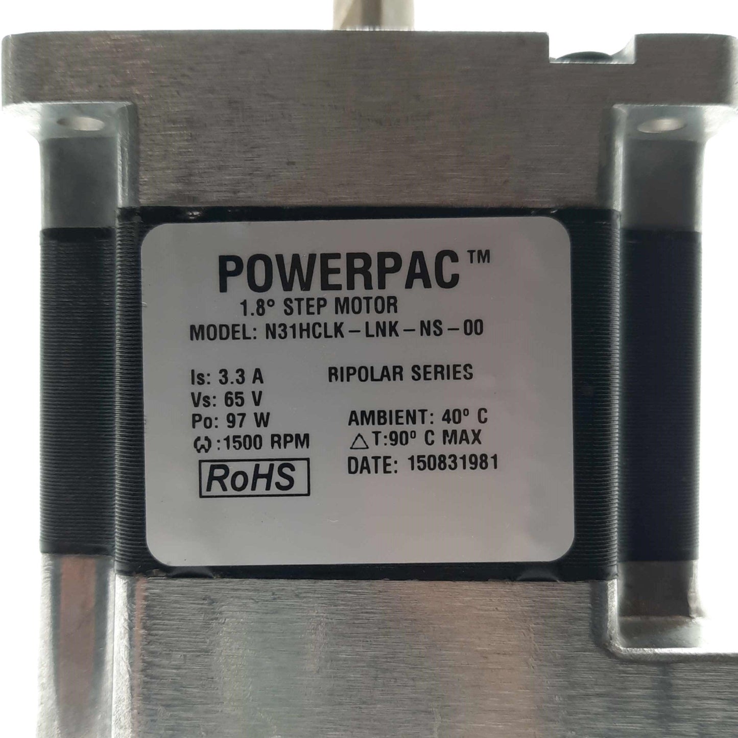 New Kollmorgen N31HCLK-LNK-NS-00 Stepper Motor, 1.8°, 4.69Nm, 65VDC 3.3A, NEMA 34