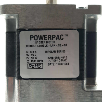 New Kollmorgen N31HCLK-LNK-NS-00 Stepper Motor, 1.8°, 4.69Nm, 65VDC 3.3A, NEMA 34