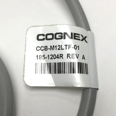 Used Cognex CCB-M12LTF-01 In-Sight Vision Light Power/Strobe Control Cable, M12 5-Pin