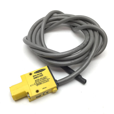Used Banner SM312D Mini-Beam Photoelectric Sensor, NPN/PNP, Range 380mm, 10-30VDC