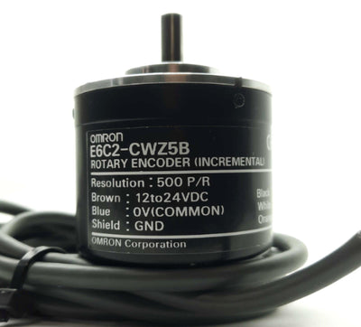Omron E6C2-CWZ5B Rotary Encoder 500PPR PNP Open Collector 50kHz 6000RPM 12-24VDC