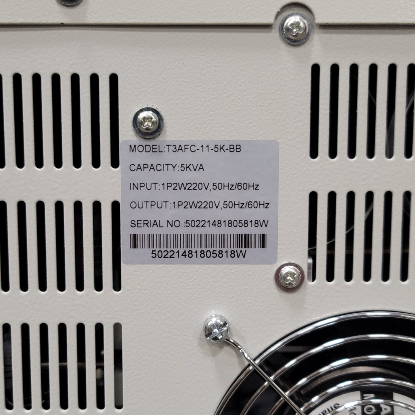 Used Georator T3AFC-11-5K-BB Single Phase Frequency Converter 5kVA, 220VAC, 50/60Hz