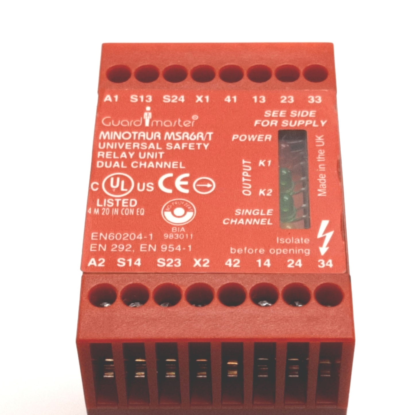 Used Allen Bradley 440R-C23017 MSR6R/T Guardmaster Minotaur Safety Relay, 24VAC/DC