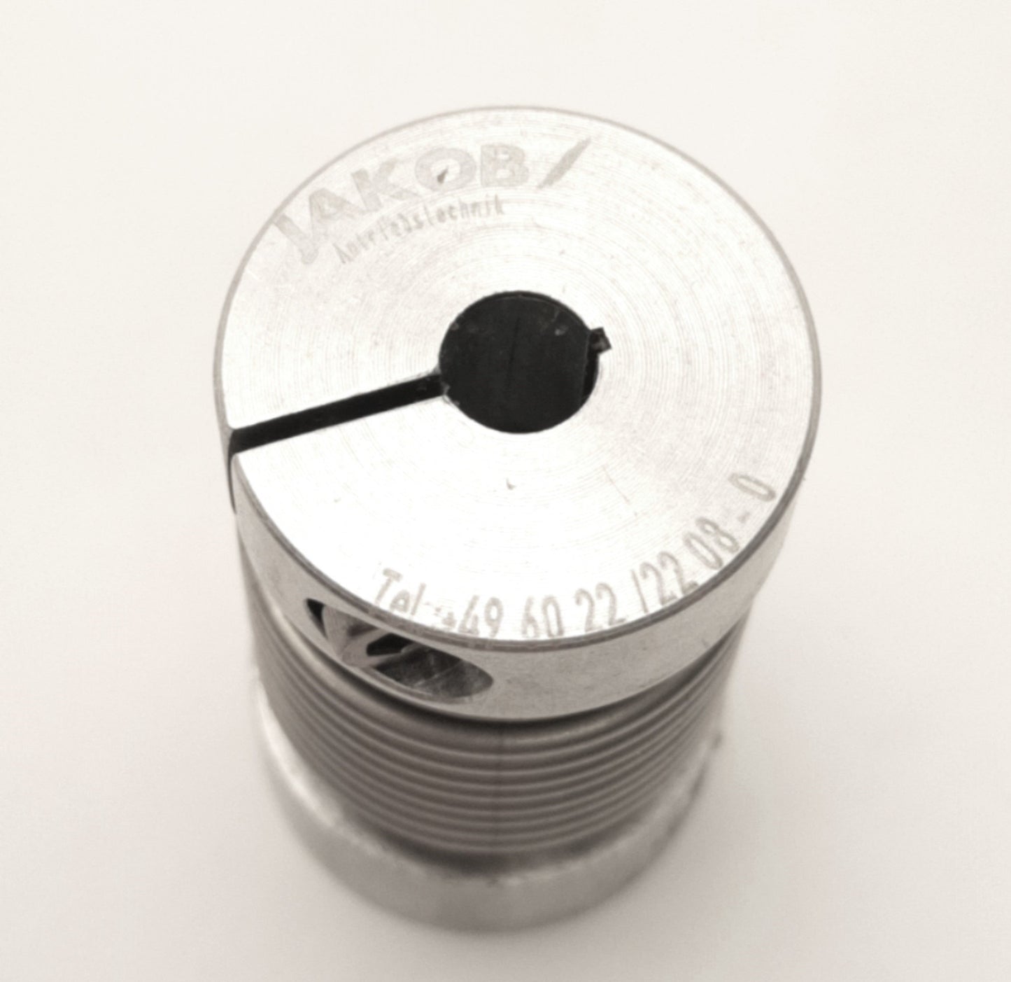 Used Jakob MKM 2 - 1/4" - 3/8" Metal Bellows Coupler 1/4" x 3/8" Bores, 43mm Length