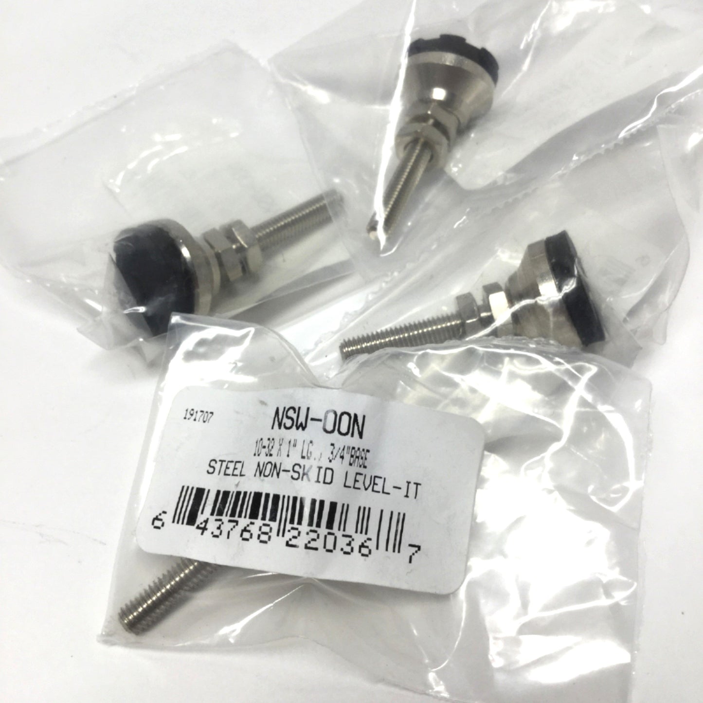 New Lot of 4 S&W NSW-00N Level-It Leveling Foot Mounts, Nickel-Plated, 10-32 Stud