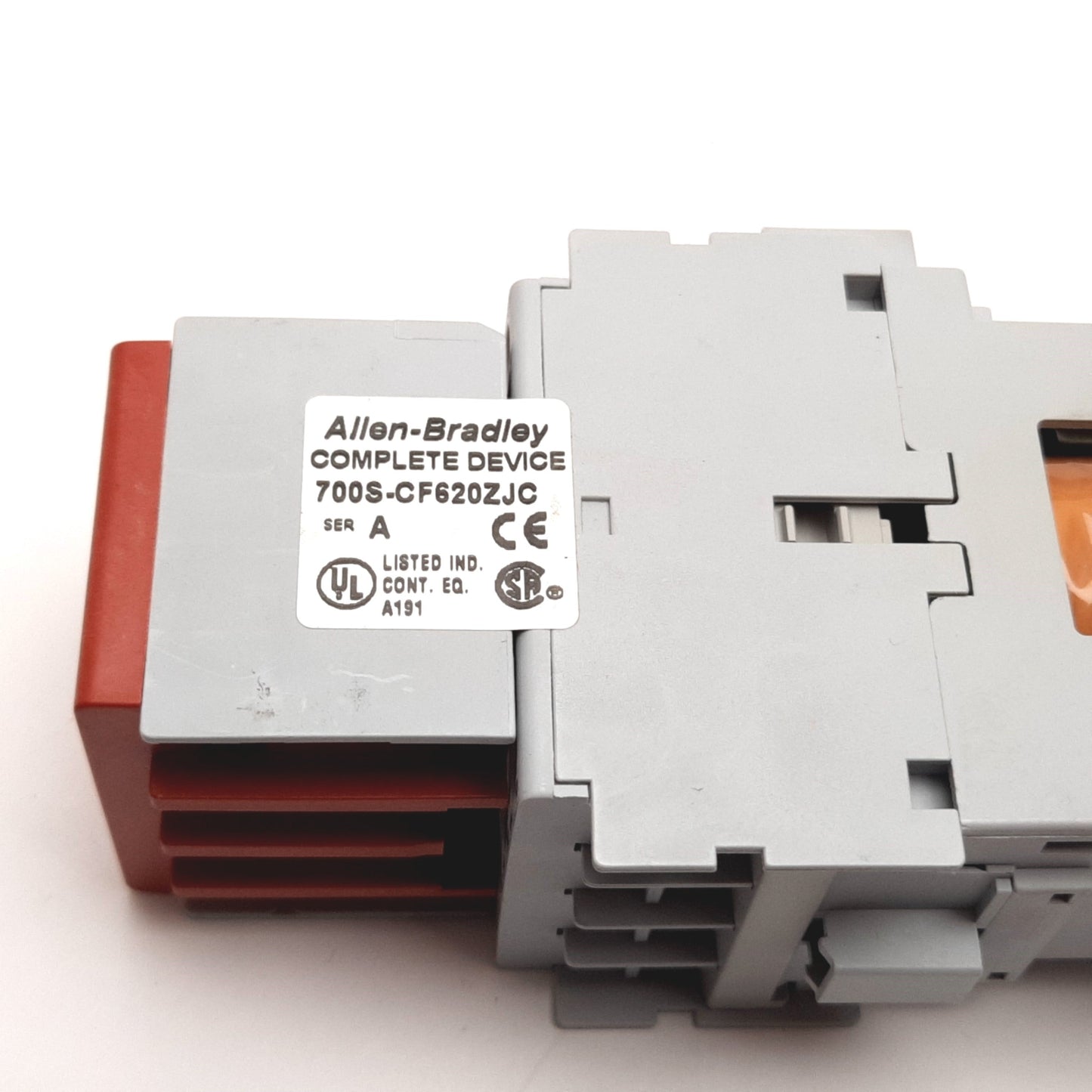 Used Allen Bradley 700S-CF620ZJC Safety Control Relay, 4-Pole + Aux Block, Coil 24VDC