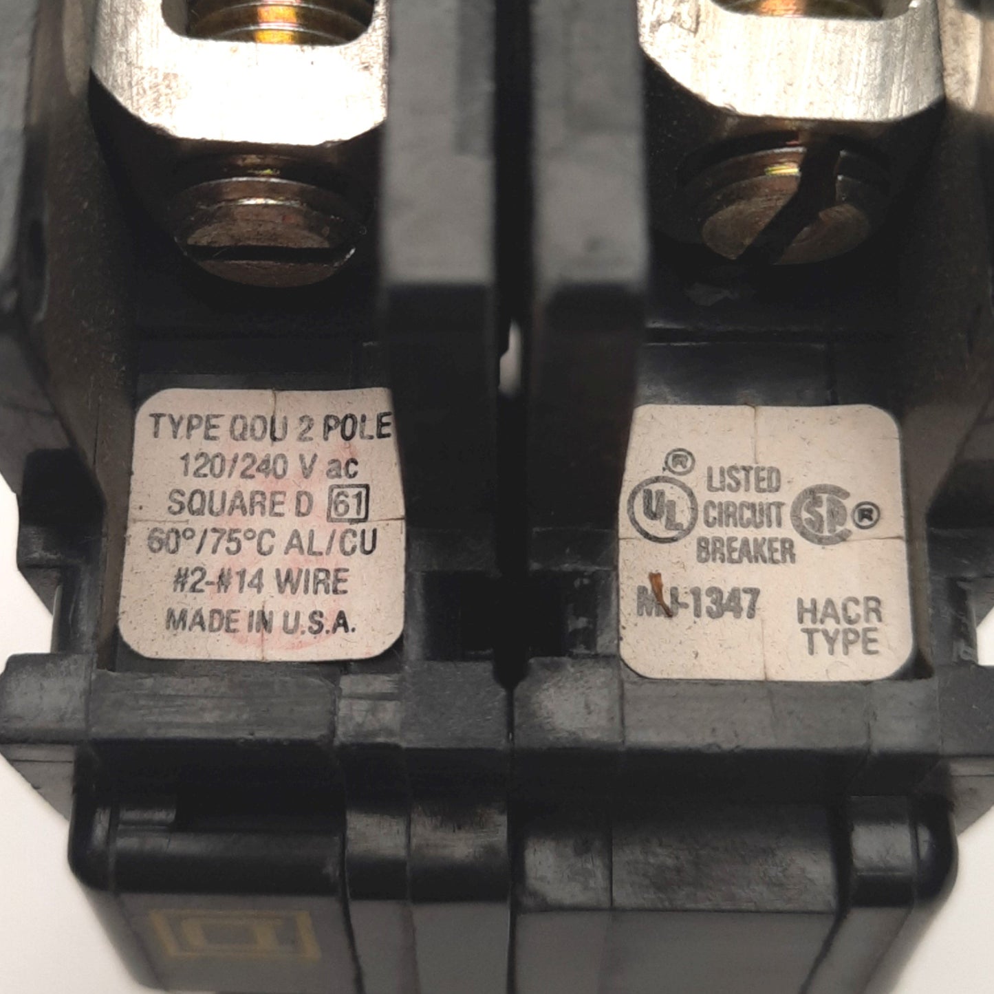 Used Schneider Electric QOU220 Square D Circuit Breaker 20A 120/240V, 2-Poles