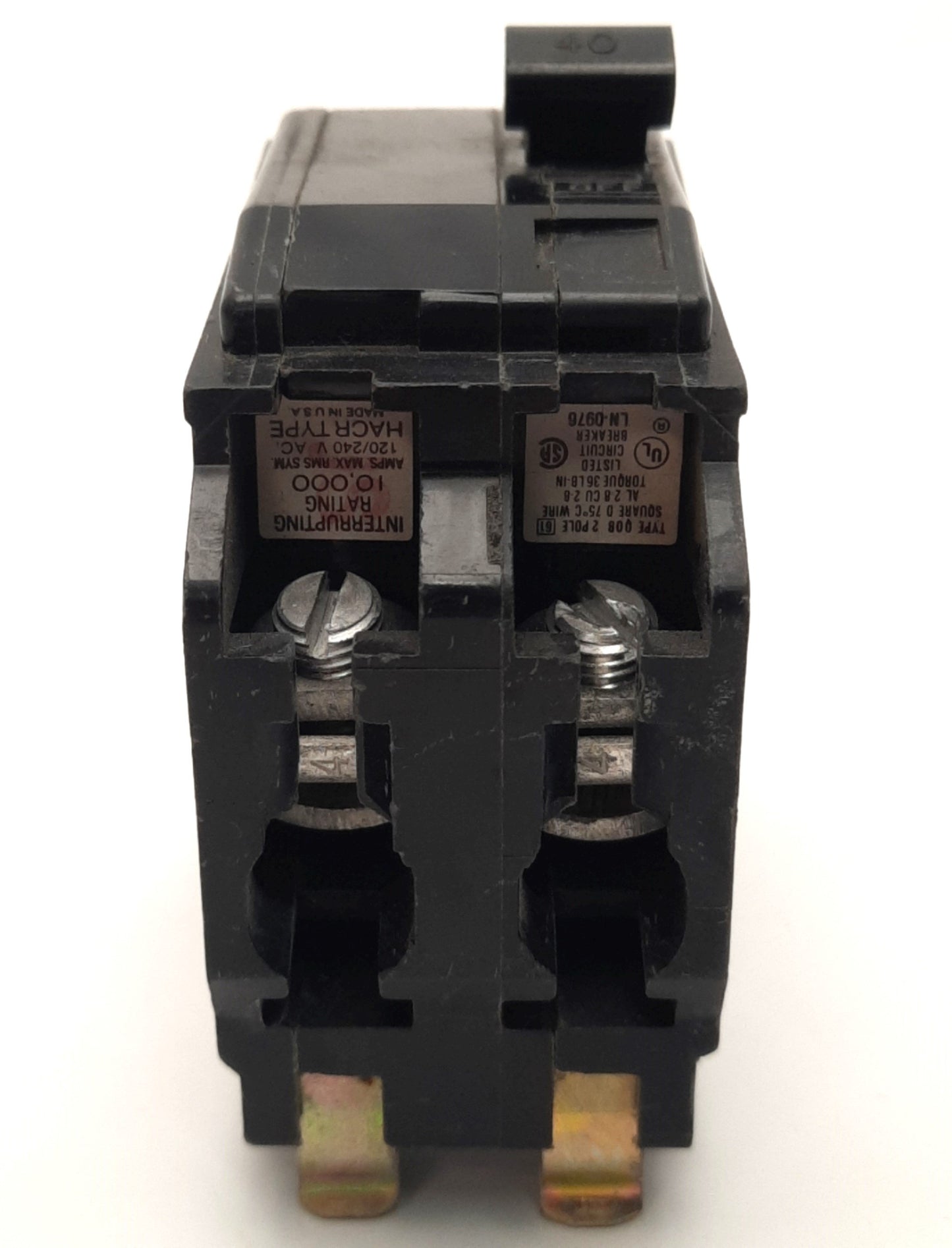 Used Schneider Electric QOB240 Square D Circuit Breaker 40A, 120/240v AC, 2 Poles