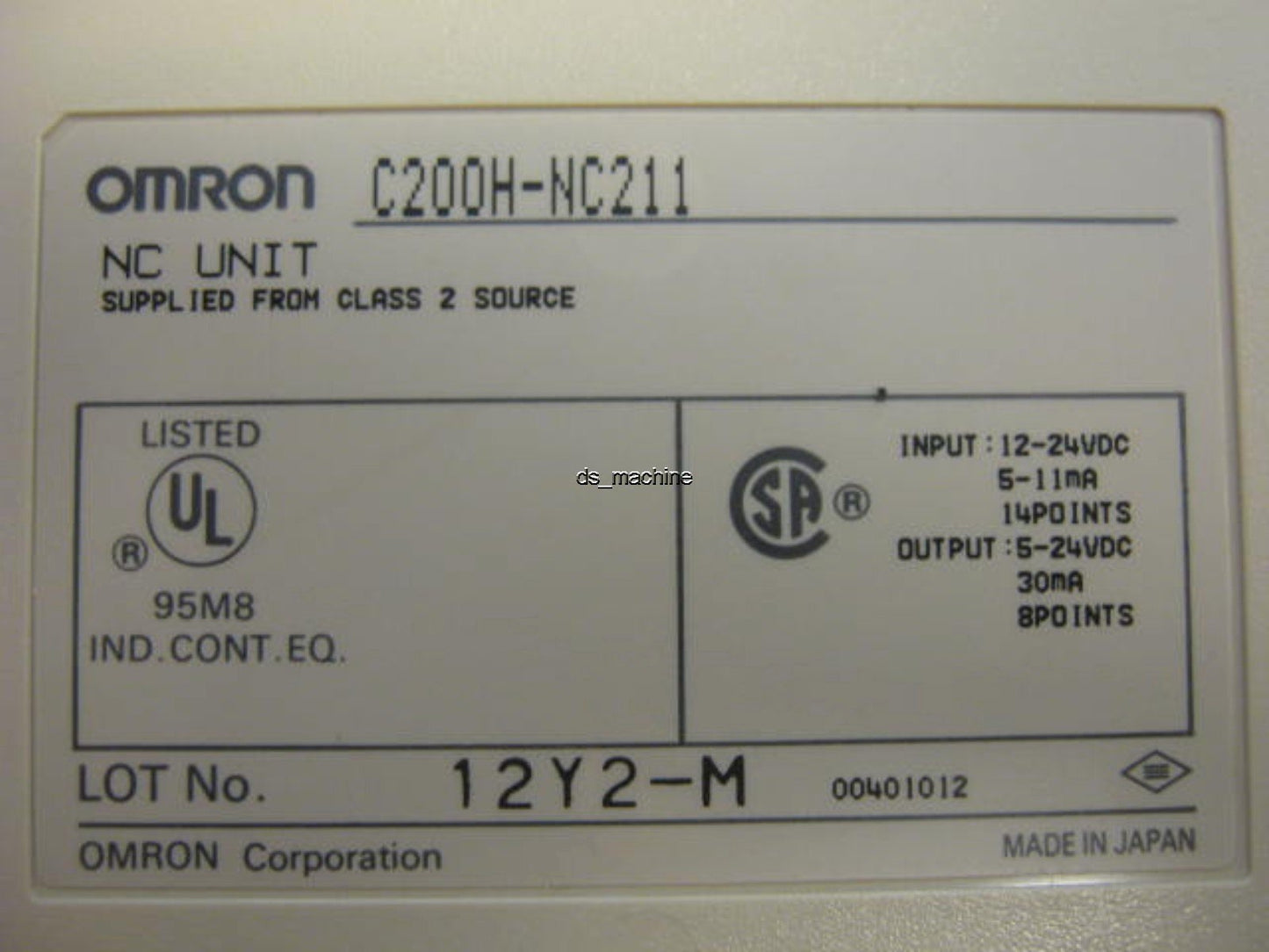 Used Omron C200H-NC211 PLC NC Module 12-24VDC Input 5-24VDC Output