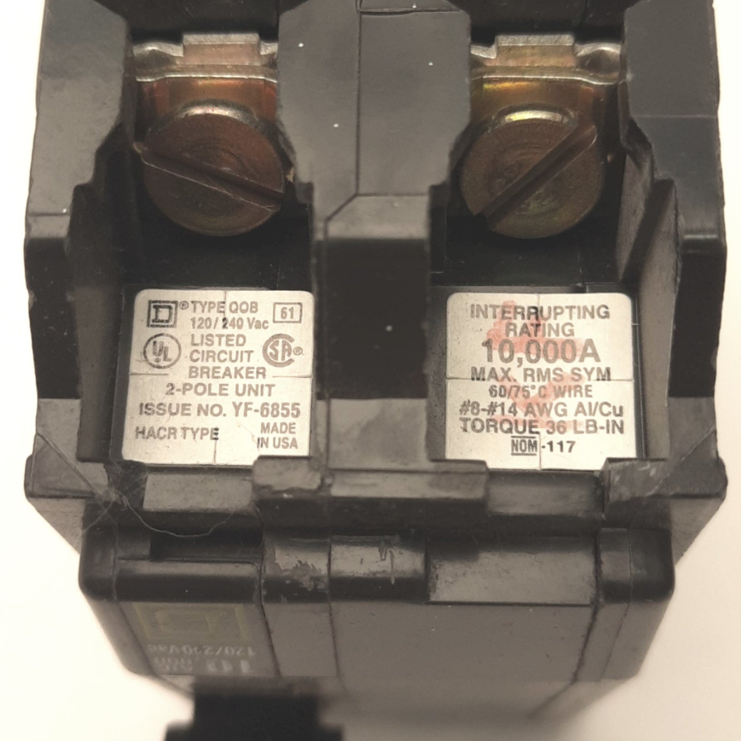 Used Schneider Electric QOB230 Square D Circuit Breaker 30A, 120/240VAC, 2-Pole