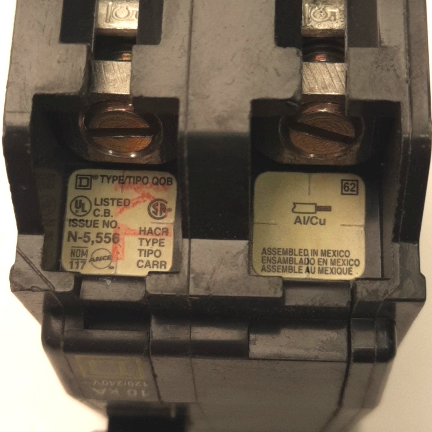 Used Schneider Electric QOB250 Square D Circuit Breaker 50A, 120/240v AC, 2 Poles