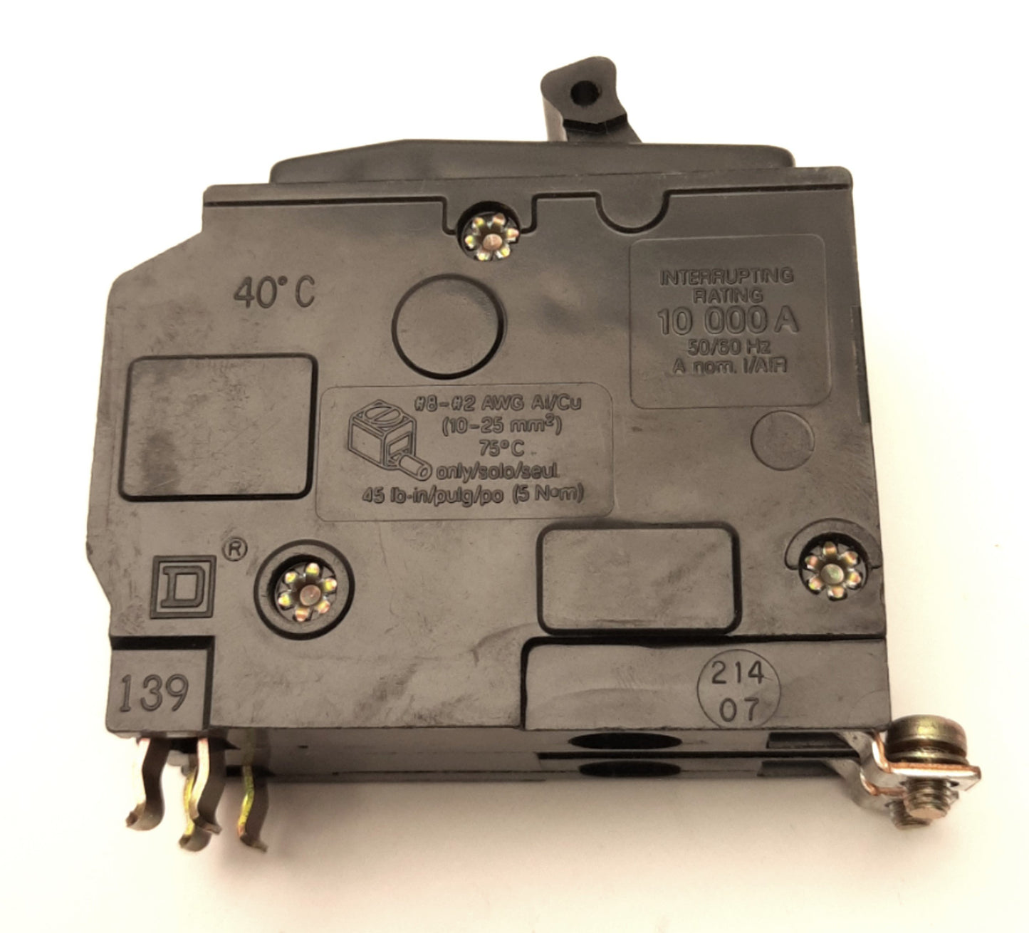 Used Schneider Electric QOB250 Square D Circuit Breaker 50A, 120/240v AC, 2 Poles