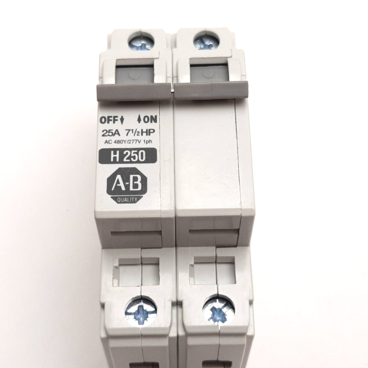 Used Allen Bradley 1492-CB2 H250 Circuit Breaker, 2-Pole, Rating: 25A 480Y/277VAC