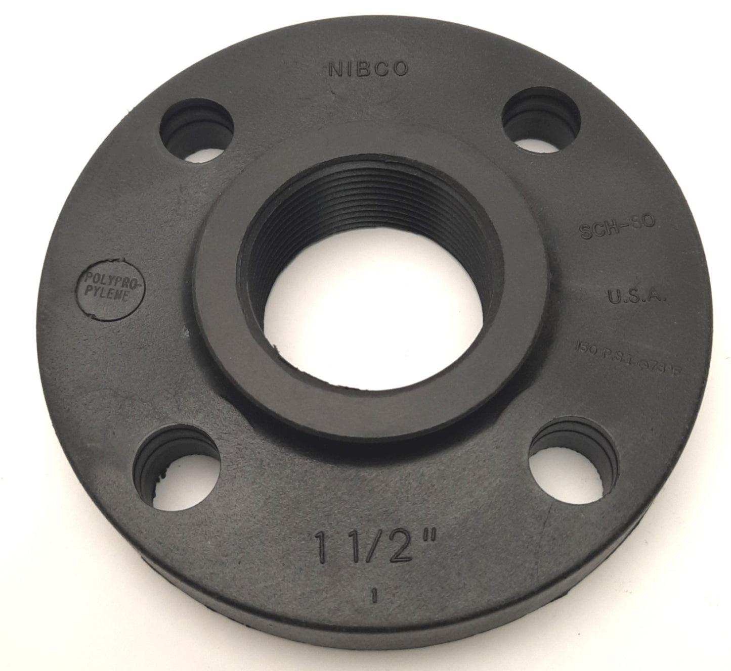 Used Chemtrol CC09600 Nibco Thread Flange Fitting, 1-1/2" NPT, Schedule 80