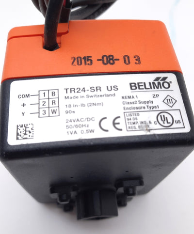 Used Belimo TR24-SR US Characterized Control Valve 24VAC/VDC 18 in-lb NEMA 1
