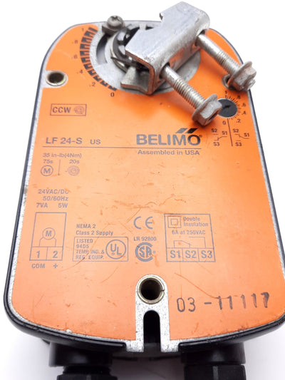 Used Belimo LF24-S Damper Actuator Spring Return 24VAC/VDC SPDT 35 in-lb NEMA 2