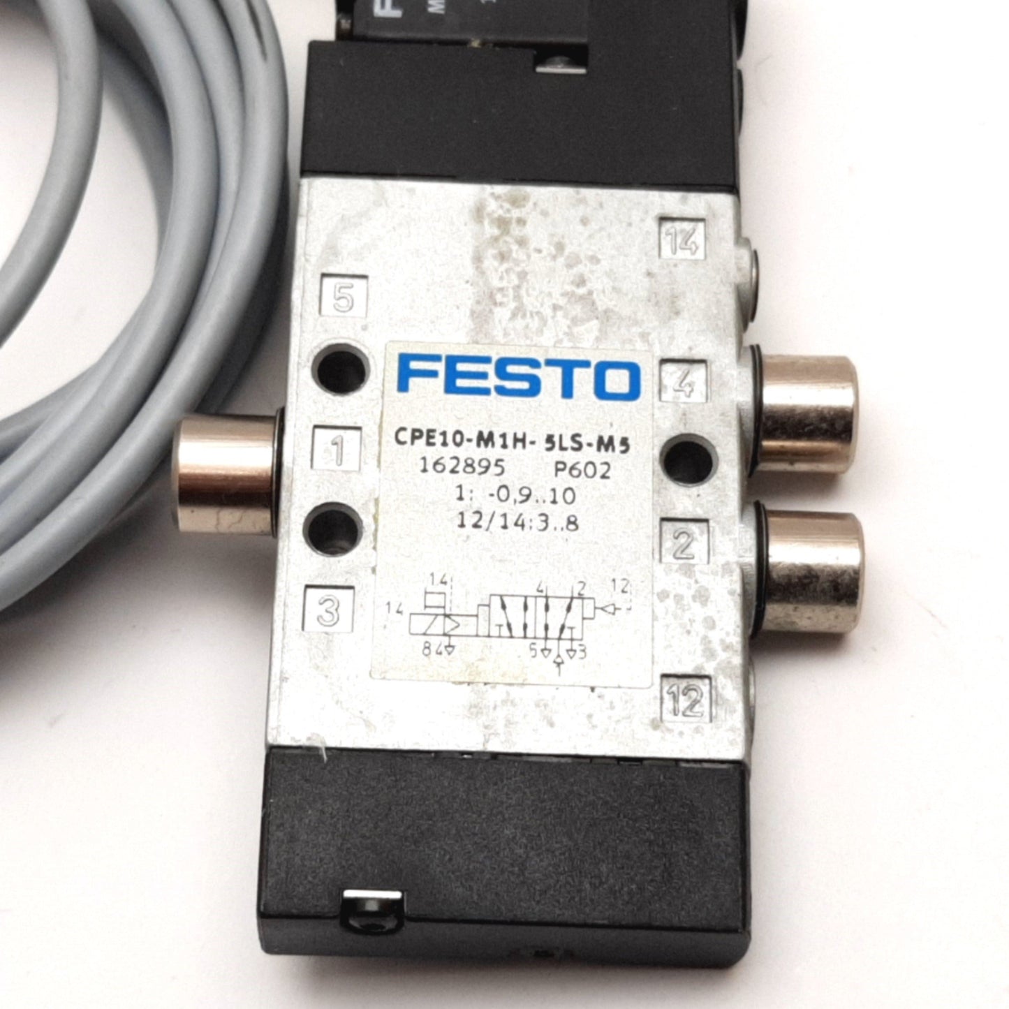 Used Festo CPE10-M1H-5LS-M5 Solenoid Valve, 2-Position 5-Port, Coil: 24VDC, M5x0.8