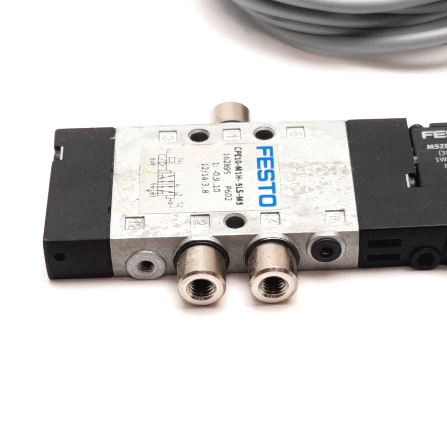 Used Festo CPE10-M1H-5LS-M5 Solenoid Valve, 2-Position 5-Port, Coil: 24VDC, M5x0.8