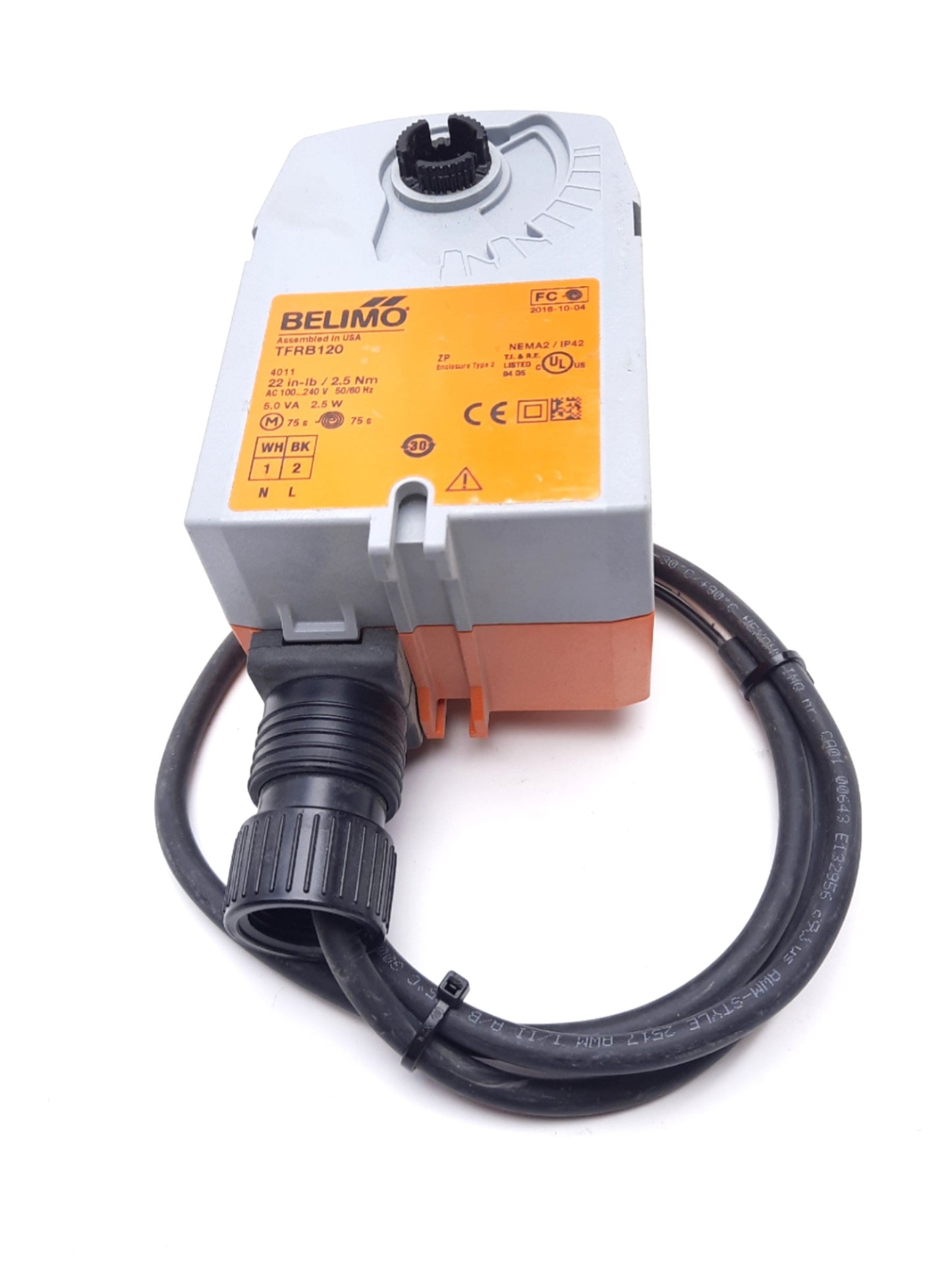 New – Open box Belimo TFRB120 Damper Actuator Spring Return 100-240 VAC 22 in-lb NEMA 2