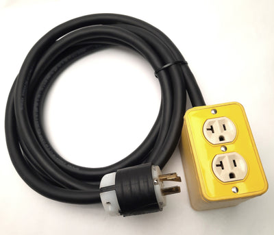Used Woodhead 3000-10 Junction Box Wired to 20A Twist Lock 11.5' H2O Resistant Cable