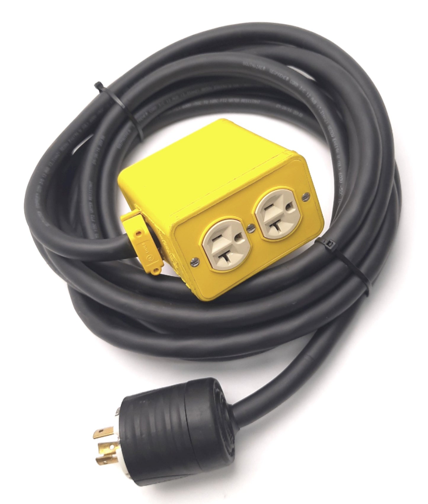 Used Woodhead 3000-10 Junction Box Wired to 20A Twist Lock 19' Water Resistant Cable
