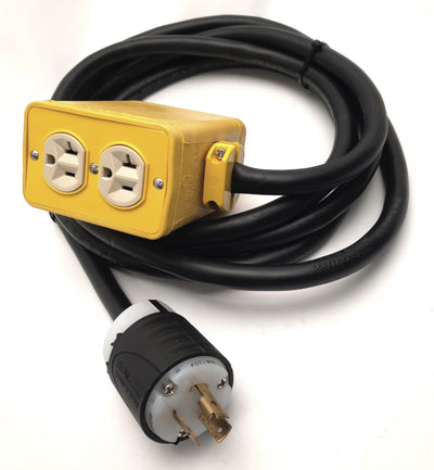 Used Woodhead 3000-10 Junction Box Wired to 20A Twist Lock, 11.5' H2O Resistant Cable