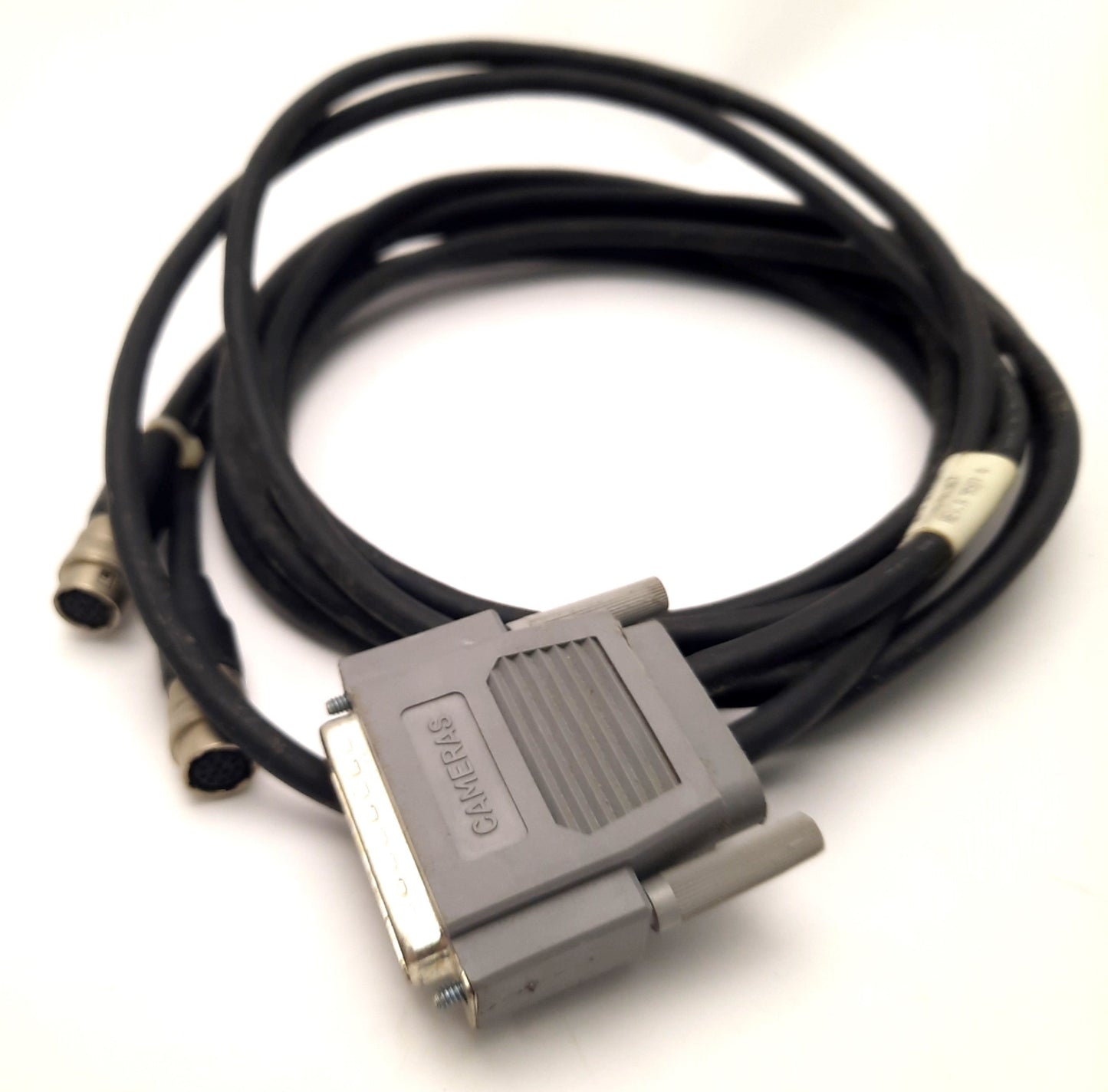 Used Omron 10330-01367 Two-Camera Breakout Cable, Hi-Rose (x2) to D-Sub, 10Ft Length