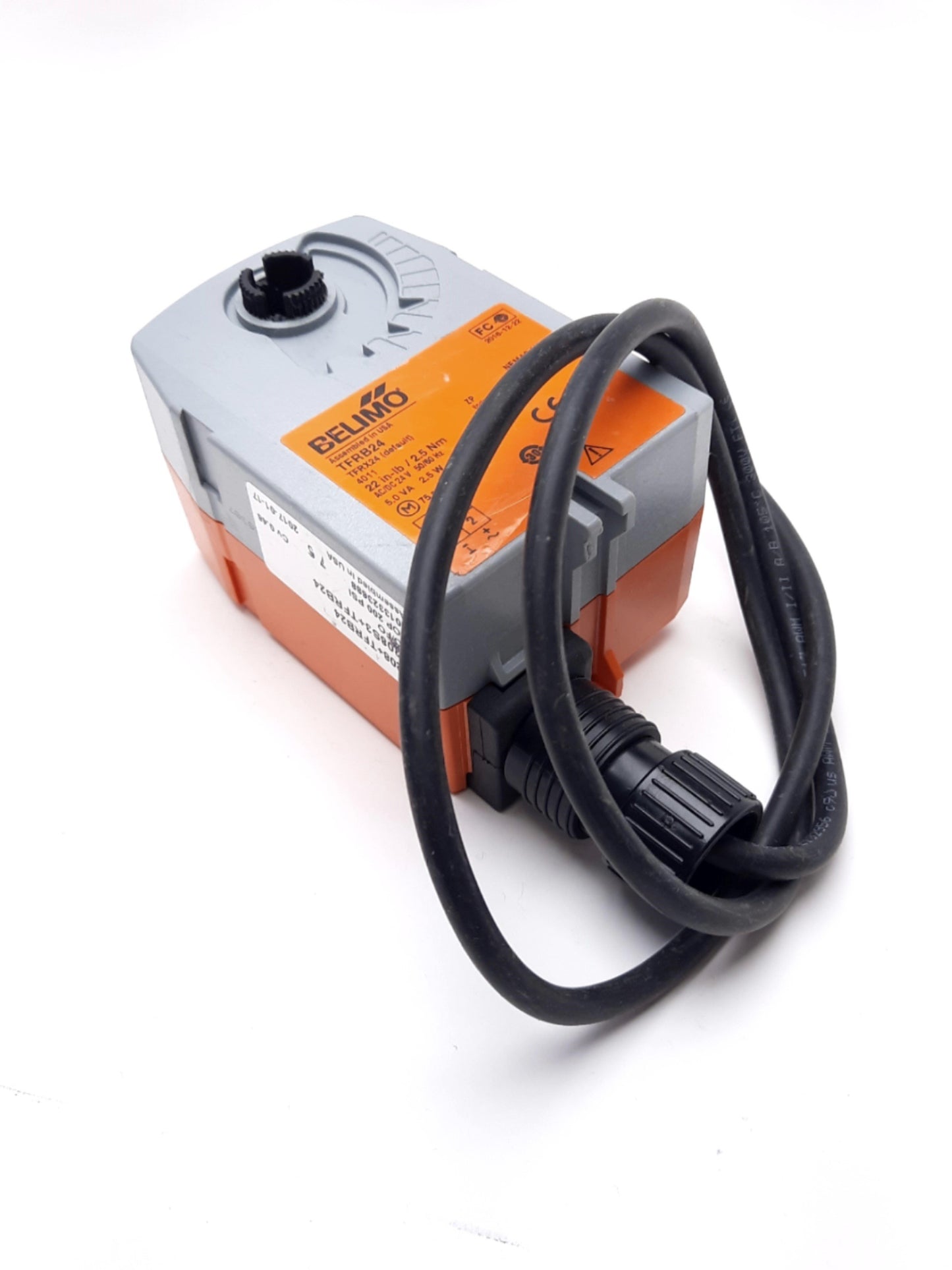 Used Belimo TFRB24 Valve Actuator Spring Return 24VAC/VDC 1.3W, 22in-lb, IP42 NEMA 2