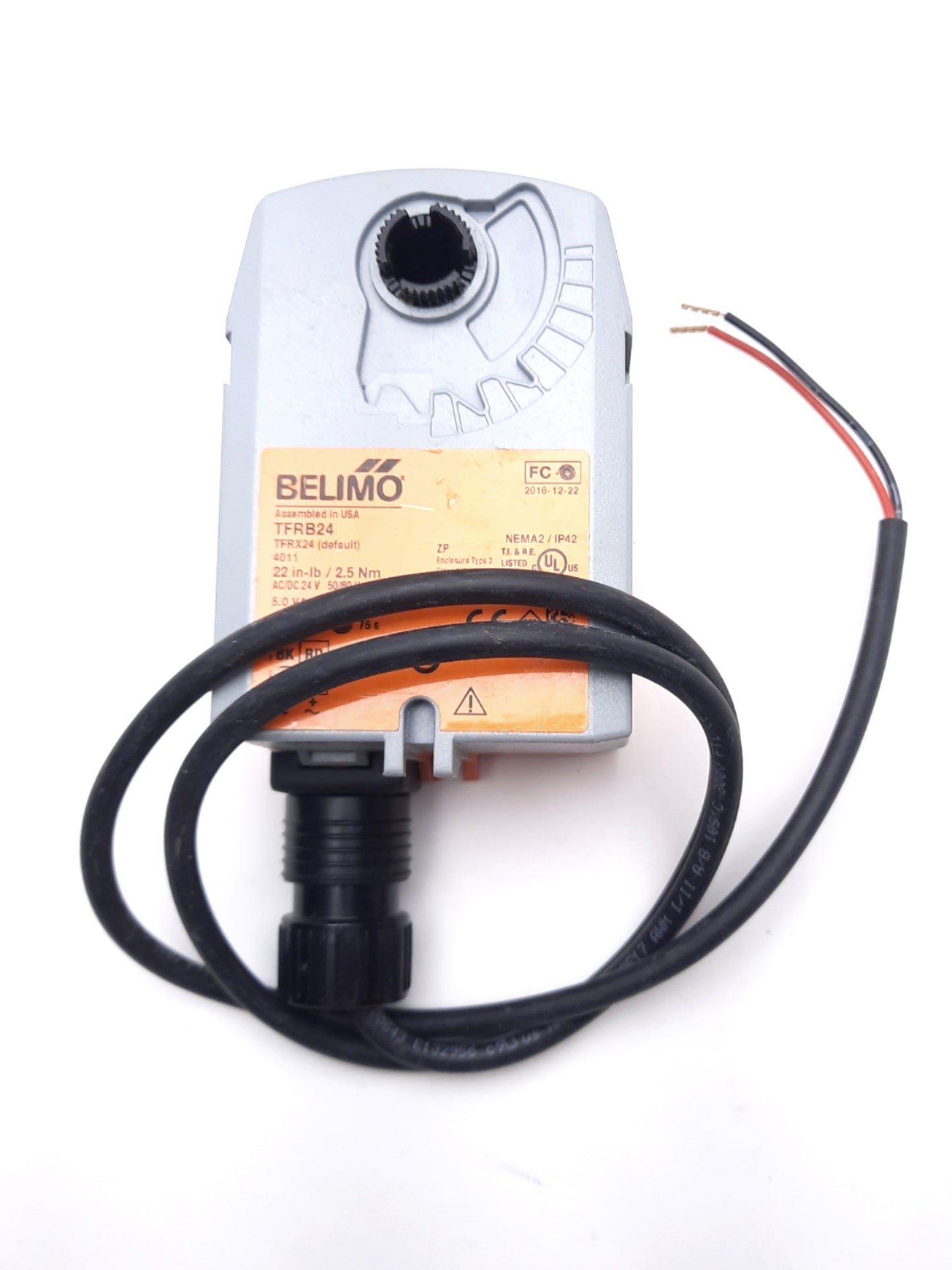 Used Belimo TFRB24 Valve Actuator Spring Return 24VAC/VDC 1.3W, 22in-lb, IP42 NEMA 2