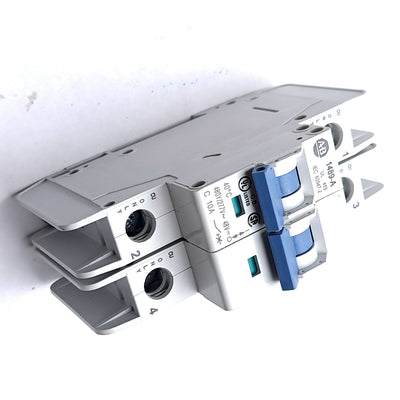 Used Allen Bradley 1489-A2C005 Circuit Breaker 480/277VAC 96VDC 0.5 Amp 2 Pole