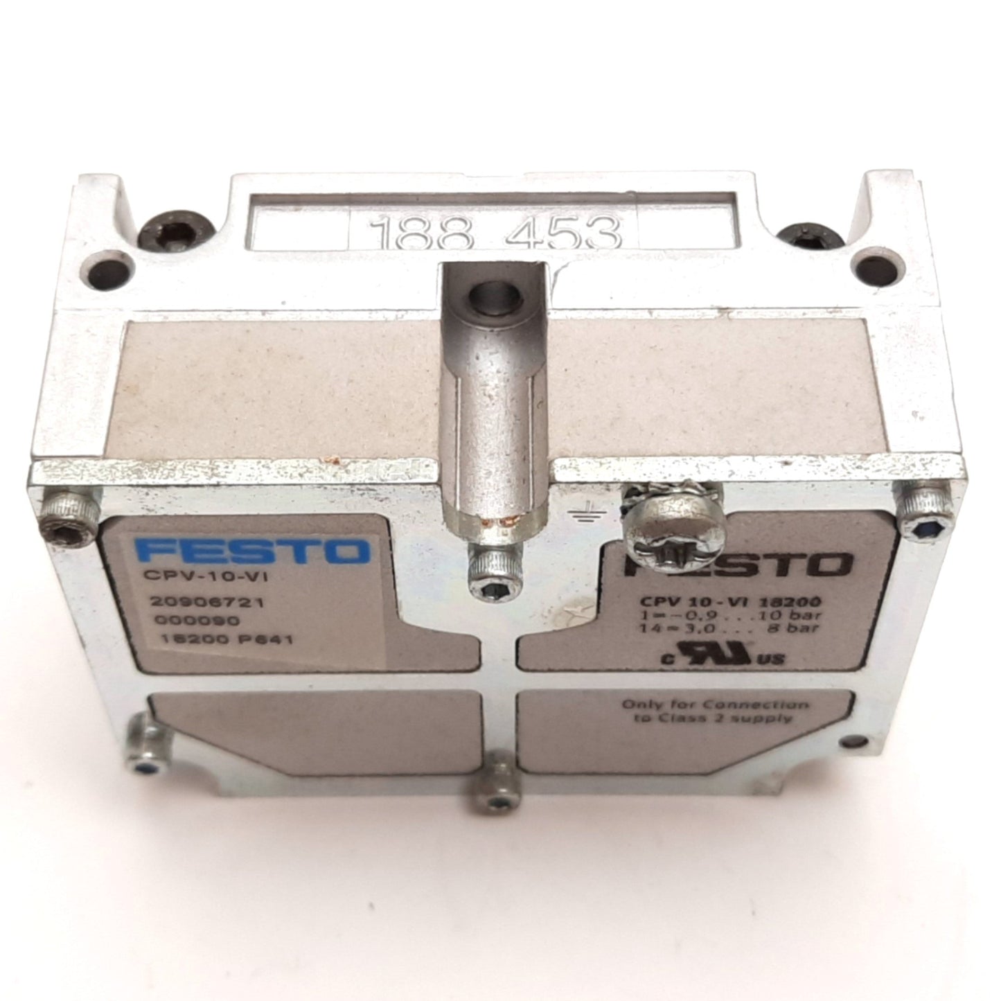 Used Festo 188452 188453 Solenoid Valve Manifold End Caps, 10bar 145psi Max