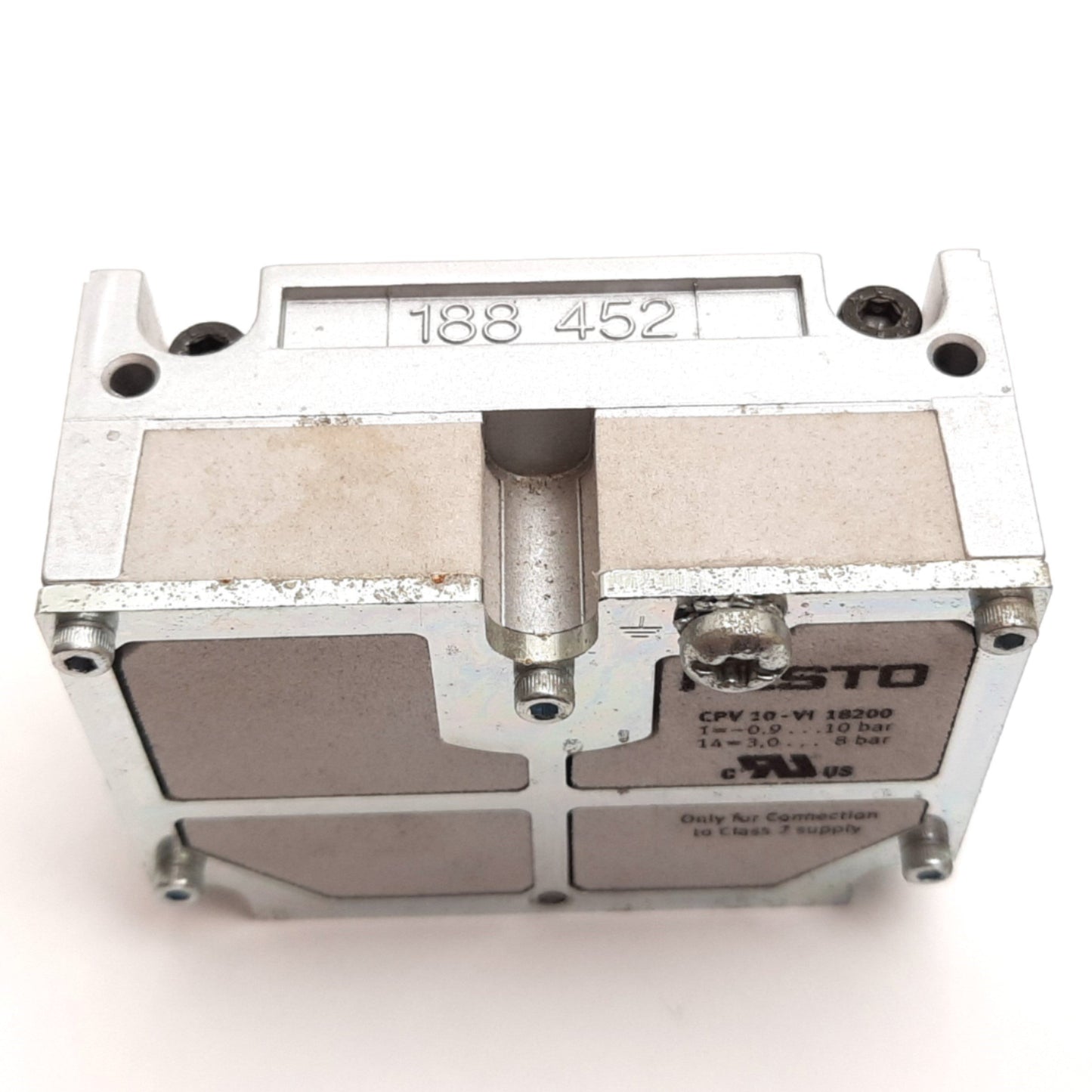 Used Festo 188452 188453 Solenoid Valve Manifold End Caps, 10bar 145psi Max