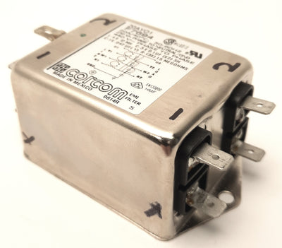 Used Corcom F7694 20AY01 EMI Filter 3-Phase, 440v AC Max Cont., 0.25" Faston