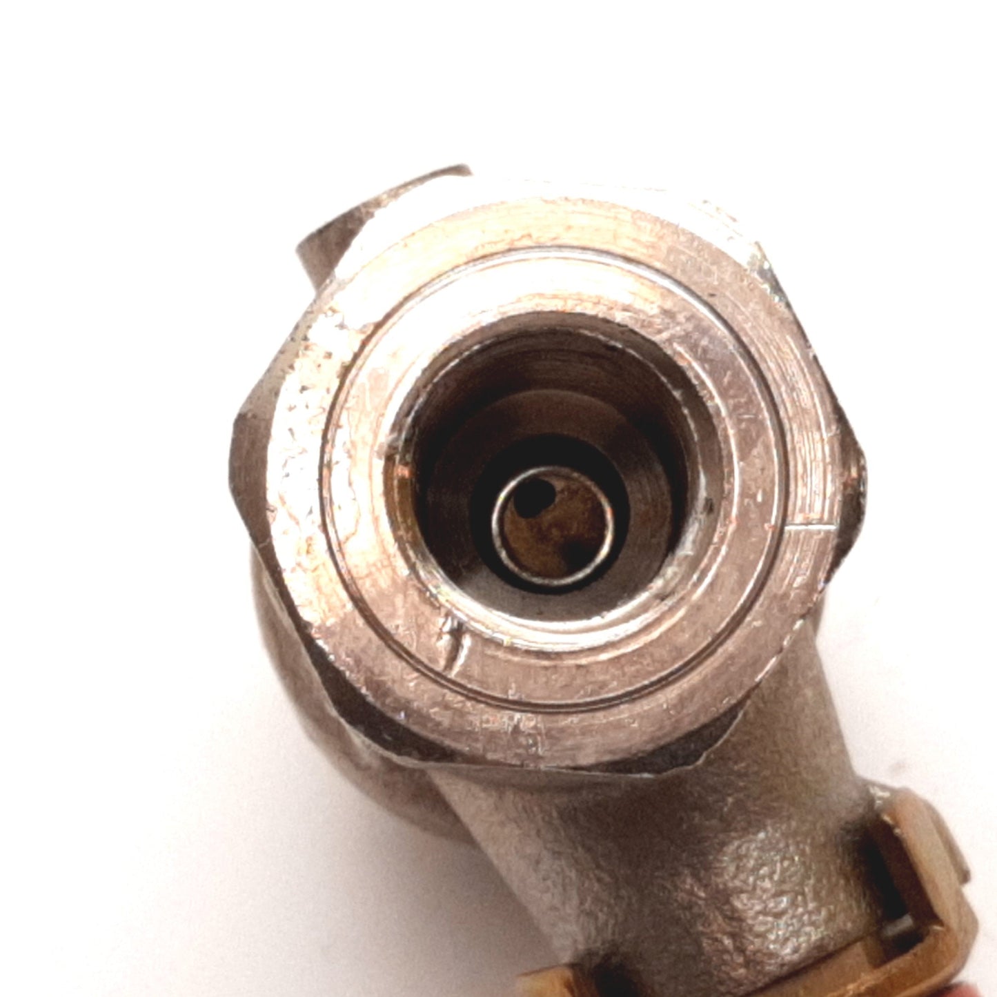 Used Legris 0489 07 14 Vented Brass Ball Valve, Ports: 1/4" NPT, Vent: M5x0.8