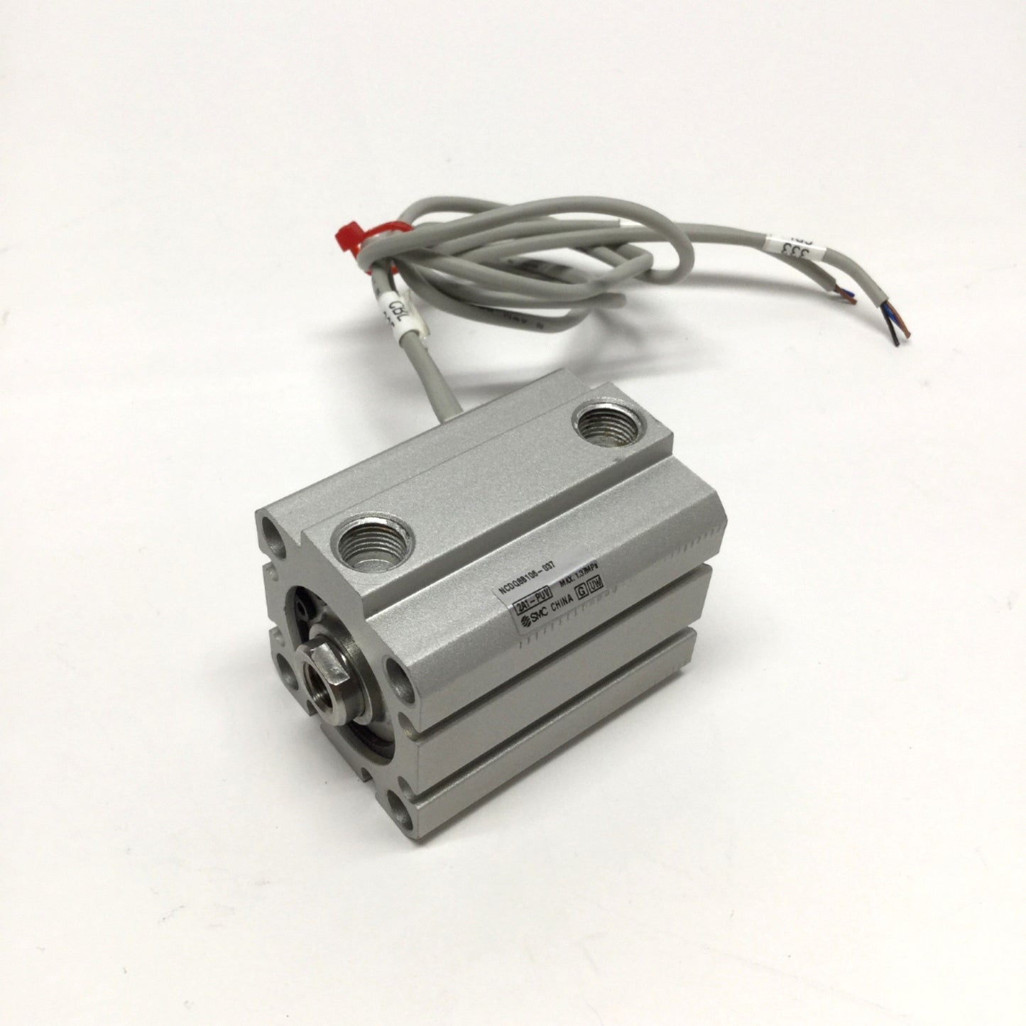Used SMC NCDQ8B106-037 Compact Pneumatic Cylinder 1-1/16" Bore 3/8" Stroke w/Switches