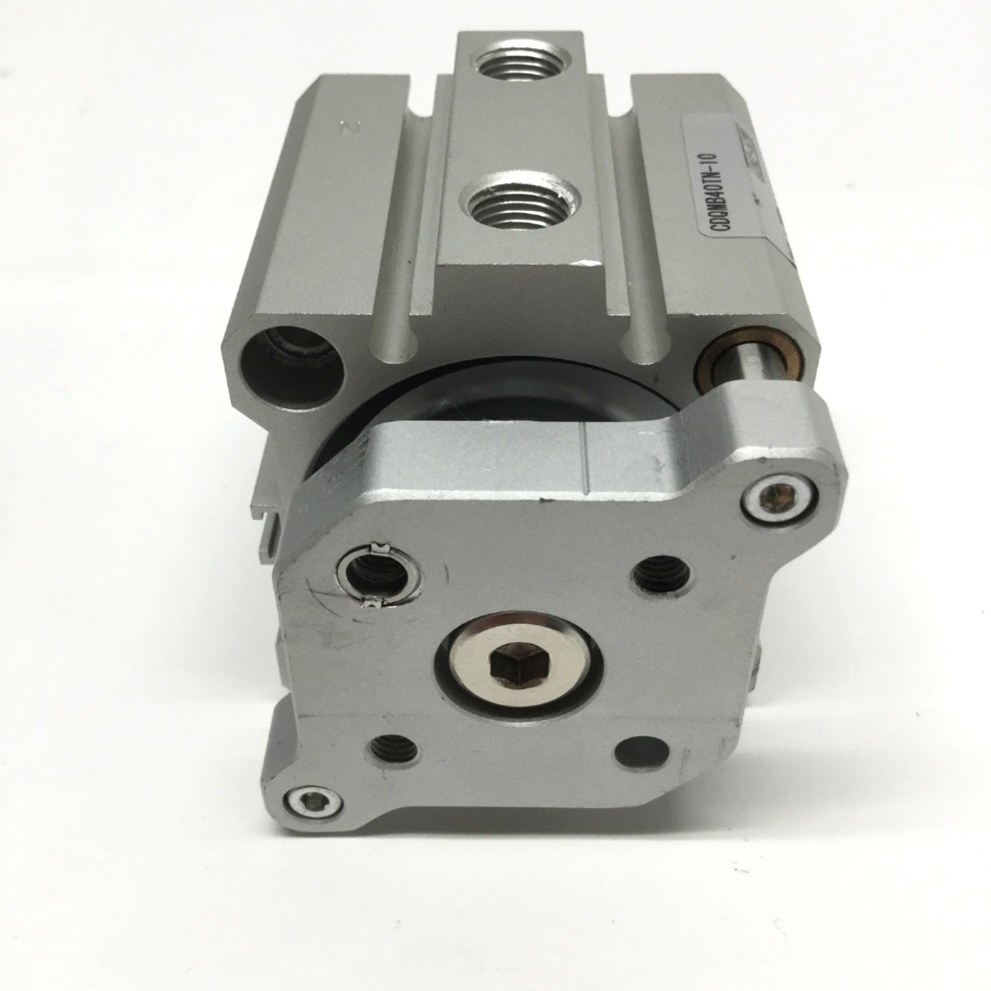 Used SMC CDQMB40TN-10 Compact Guide Rod Cylinder, 40mm Bore, 10mm Stroke, 1/8" NPT