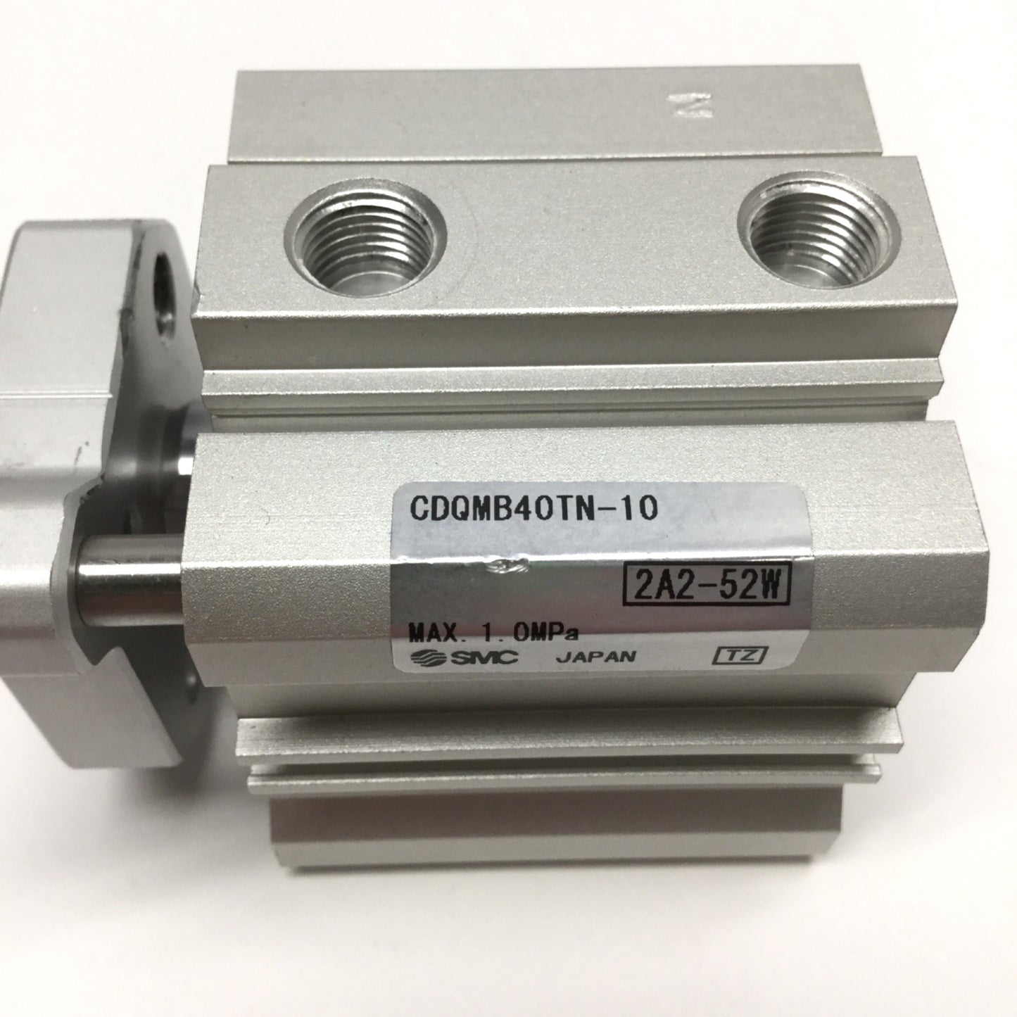 Used SMC CDQMB40TN-10 Compact Guide Rod Cylinder, 40mm Bore, 10mm Stroke, 1/8" NPT