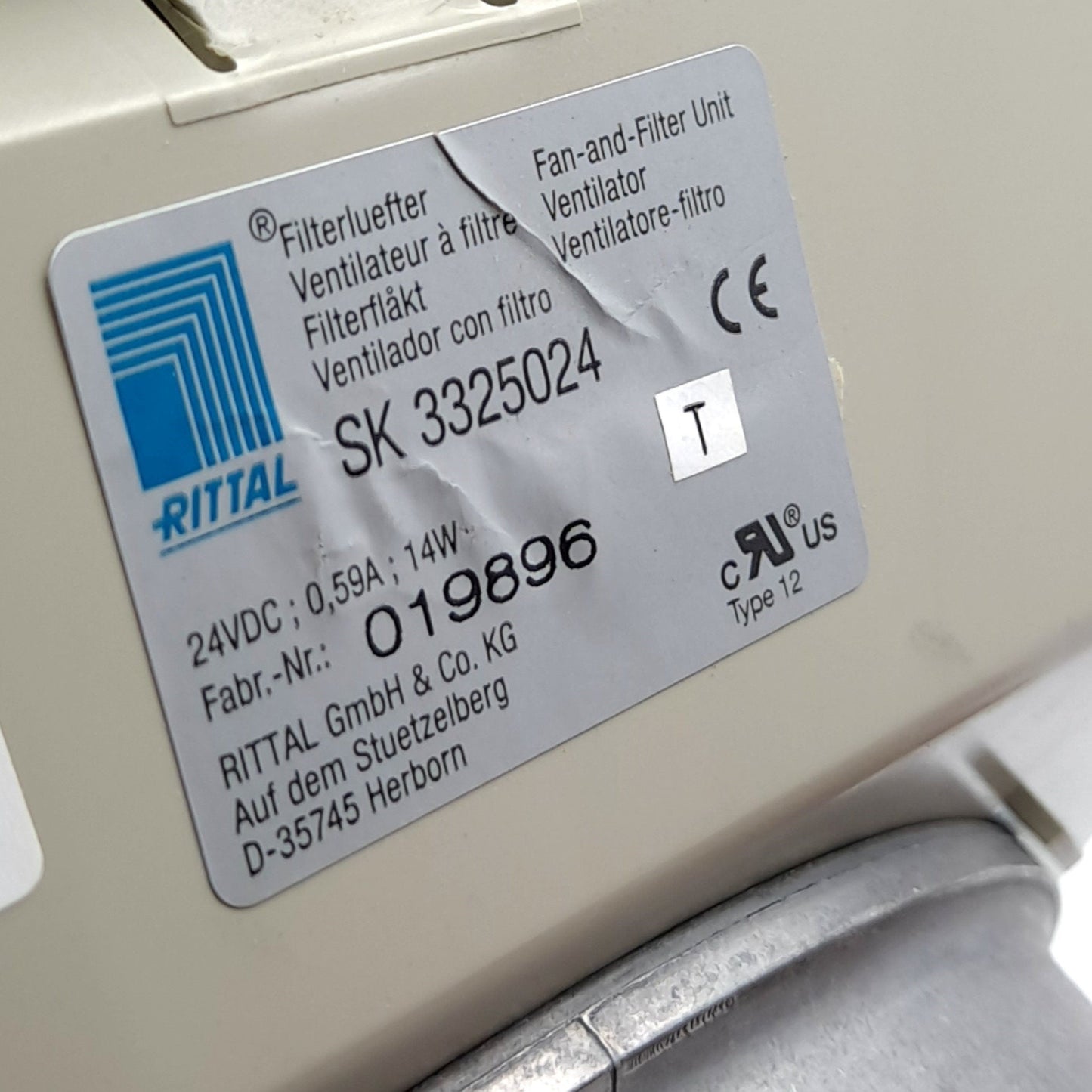 Used Rittal SK 3325.024 Fan Filter Unit Ventilator 14W, 230/265 M3/h, 24Vdc