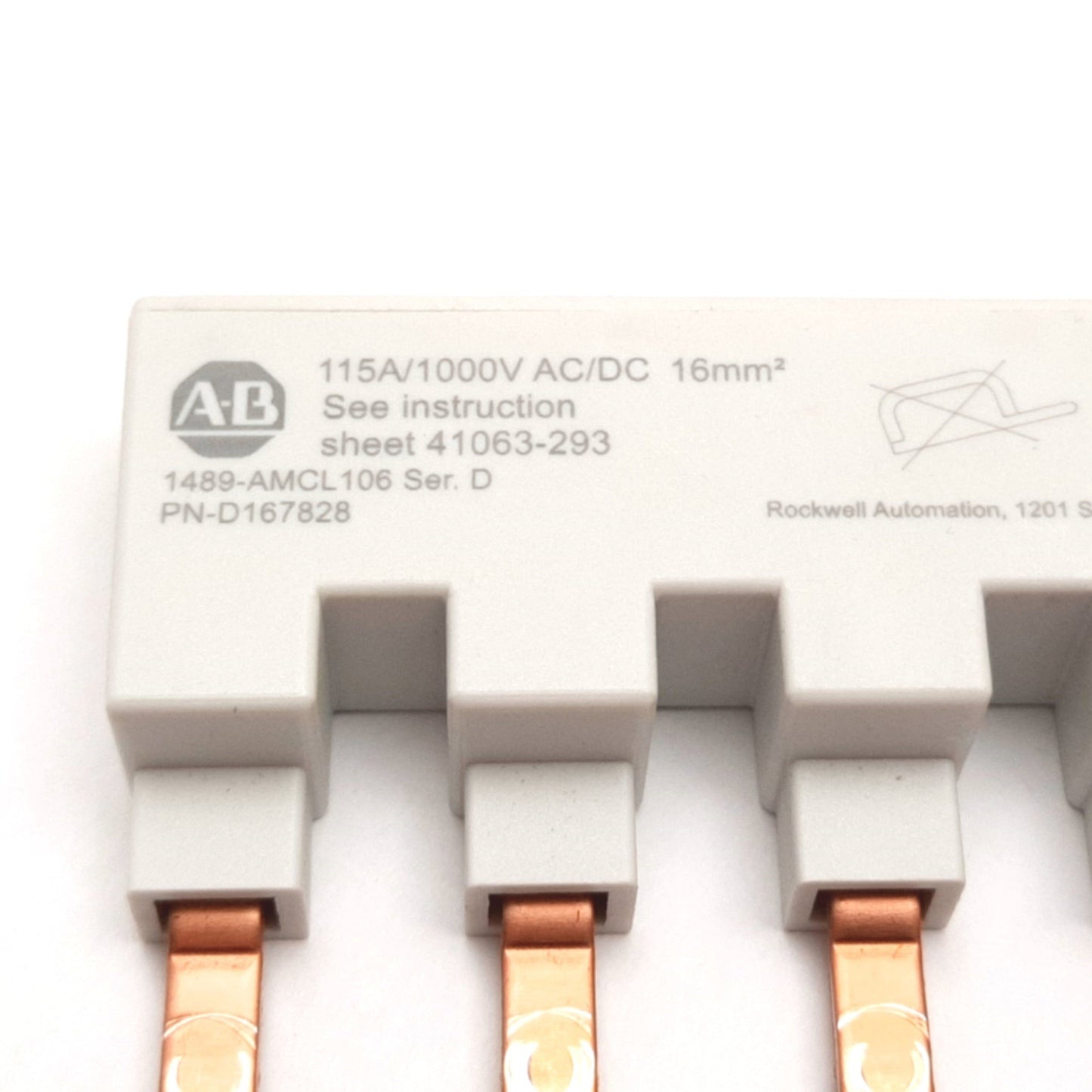 Used Allen Bradley 1489-AMCL106 MCB Miniature Circuit Breaker 1-Phase Busbar 6-Pin