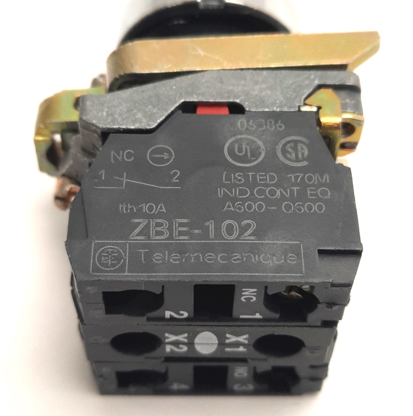 Used Schneider Electric ZB4BK1413 Illuminated Selector Switch w/ 1NO&NC Contact, 22mm