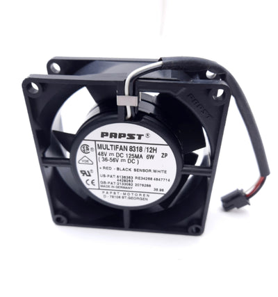 New EBM-Papst 8318/12H Axial Fan, 80 x 80 x 32mm, 31.8CFM, 36-56VDC 6W, 3-Wire