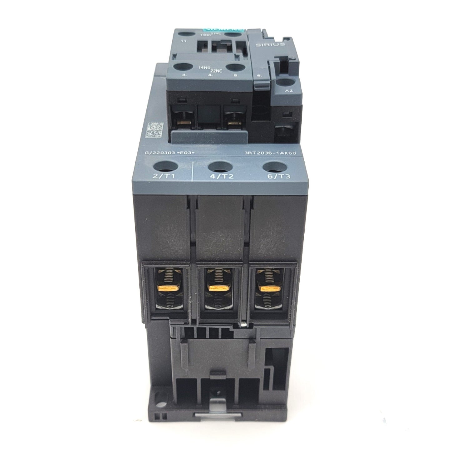 New Siemens 3RT2036-1AK60 SIRIUS 3-Pole Contactor 120VAC Coil, 50A, 50HP, 690VAC